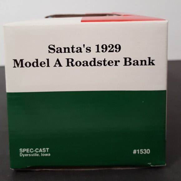 NEW Vintage Amoco Santa 1929 FORD Model A Roadster Die cast Bank Christmas RARE - Picture 3 of 4